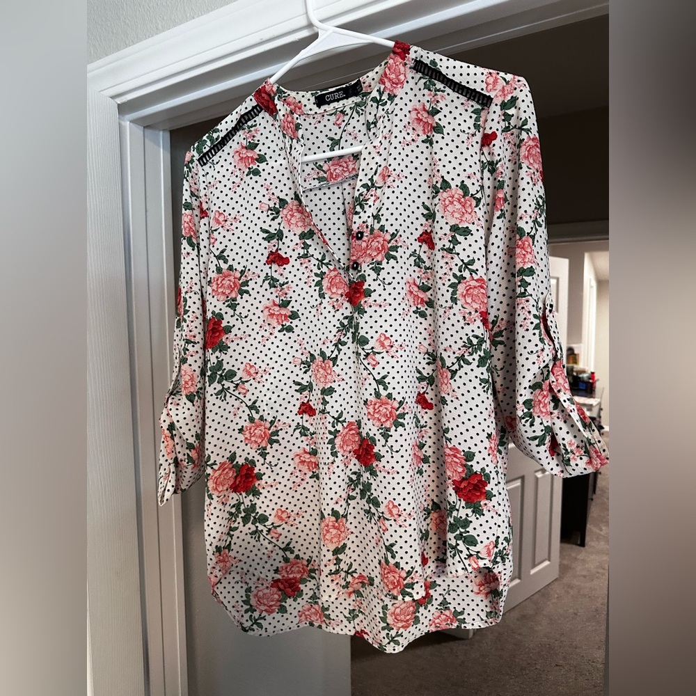 Floral Polka Dot Women's Top